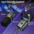 thumbnail image 5 of ZealSound XLR/USB Dynamic Microphone for Gaming Podcast,Mic for iPhone Phone PC Computer Gaming Streaming Microphone with RGB Light,Mute Button,Mic Gain,Headphones Jack,Boom Arm Stand,Singing YouTube, 5 of 8