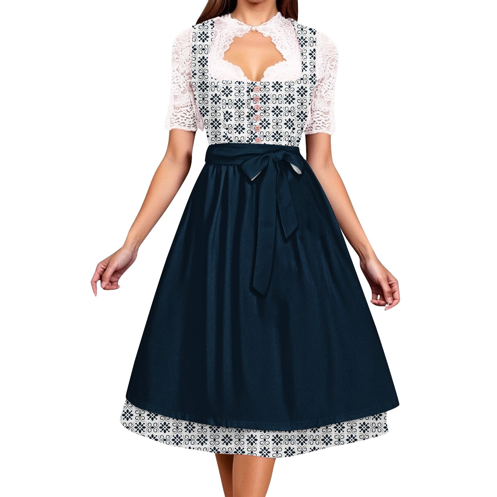 summer dresses for women beach Summer Beach Vacation Dresses Women's Sexy O Neck High Waist Hollow A- –  Mega Mart Center main image 1