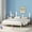 White, variant on Modern Design Twin Size Floating Platform Bed Frame with Headboard, No Box Spring Needed, Easy Assembly, Gray Finish for Bedroom & Guest Room