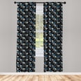 thumbnail image 2 of Ambesonne Blue Floral Curtains, Diagonal Abstract Tulip, Pair of 28"x63", Charcoal Grey Sage Green, 2 of 4