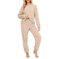 thumbnail image 6 of MEICHEN Pajamas Set for Women Women's Pure Color Sleepwear Autumn and Winter Soft Half Fleece Plus Fleece Warm High End Home Clothes Set Women's Loungewear, 6 of 8
