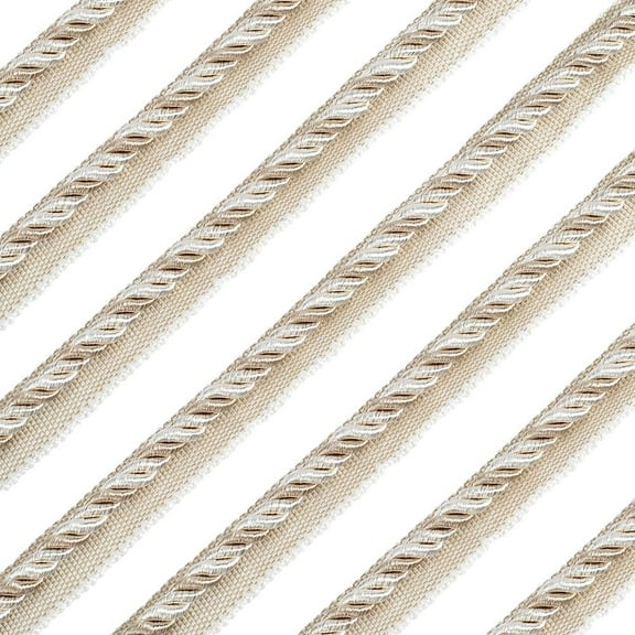 12.5M Polyester Twisted Lip Cord Trim Curtain Rope Accesories Light Goldenrod Yellow 6~16mm