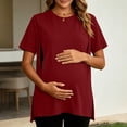 thumbnail image 5 of ShomPort Women's Nursing Tops for Breastfeeding Oversized Short Sleeves Side Splits Hidden Zipper Maternity Top, 5 of 7