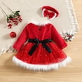 thumbnail image 4 of Gupgi Robe de Noël pour Fille Bébé Père Noël Robe en Tulle Princesse Rouge, 4 of 9