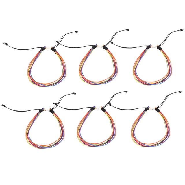 Raindrops 6Ud Trenzadas Multicolor De Encerado Artesanales Para Uso Diario Y Ocasiones Especiales