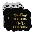 thumbnail image 3 of Inkdotpot Real Gold Foil Good Bye Tension Hello Pension Retirement Tags Favor Bracket Shape Hang Pack Of 100 Paper Tags, 3 of 7