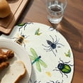 thumbnail image 3 of Spring Butterfly Dragonfly Round 13 Inch Placemats Set of 8, Beige Botanical Floral Rustic HeatResistant Non Slip Place Mats for Dining Table, Wipeable Braided Kitchen Table Mats for Housewarming, 3 of 9