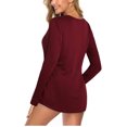 thumbnail image 3 of T-shirts à Col en V à Manches Longues pour Femmes Blouse Henley, 3 of 4