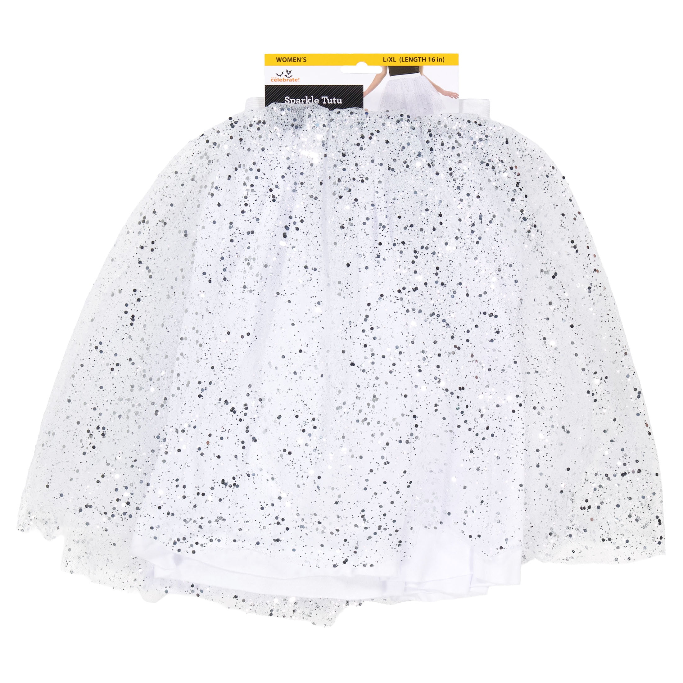 Sparkle Tutu Costume Accessory for Adults, White, L/XL, Halloween by Way To Celebrate