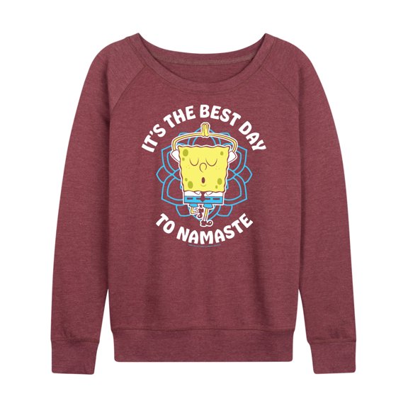 SpongeBob SquarePants - The Best Day To Namaste - Women's Lightweight French Terry Long Sleeve Shirt