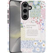 Case for Samsung Galaxy S24 FE, Christian Flower Quilt Phone Case Military-Grade Drop Protection Cover for Women Girl - Frosted