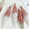 thumbnail image 3 of KOYPTL Christmas icicle Ornament Balls Shatterproof Final Drop Ornaments for Tree Decorations Christmas teardrop Ornaments 6 Set Glitter Swirl Drop Hanging Ornament for Xmas Holiday Party, 3 of 5