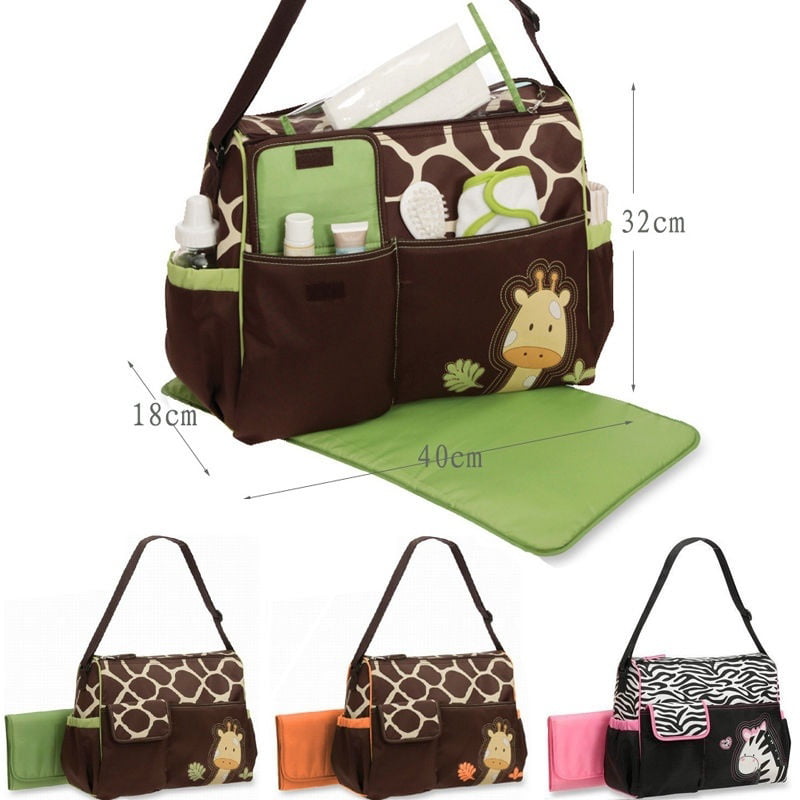 Personalised 5pcs Baby Nappy Changing Bag Set Diaper Shoulder Handbag Travel UK 
