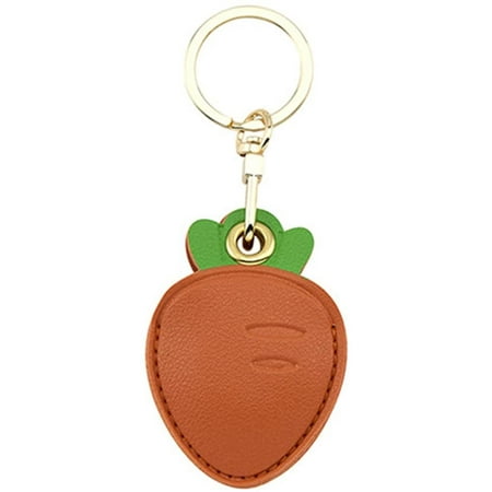 3in1 Cute Protective Case for Apple Airtag Sleeve Huawei Tag Cover Keys Storage Pendant Access Card Keychain Suitable for Bag / Suitcase / Pet Collar (Carrot)