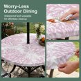 thumbnail image 5 of Round Outdoor Tablecloth with Umbrella Hole and Zipper, Pink Coral Coastal Tablecloth with Elastic Waterproof, Summer Beach Nautical Ocean Patio Table Covers for 45" - 54" Picnic Pool Tables, 5 of 9