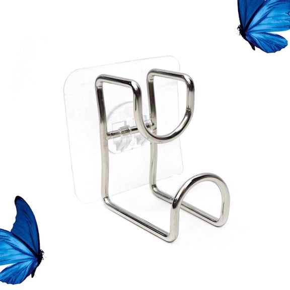 Hytrove 4Pcs Plated Silver Kitchen Wall Hanging Rack Stainless Steel Bathroom Storage Rack