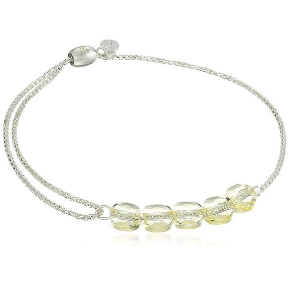 Crystal Infusion Pull Sunlight Sterling Silver Chain Bracelet