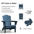 thumbnail image 5 of JUSTLET Adirondack Chair, Plastic Folding Outdoor Patio Chairs, Outside HDPE Chairs for Lawn, Yard, Navy Blue, 5 of 10