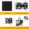 thumbnail image 3 of Elegant Monochrome Lotus Flower Pattern Waterproof Picnic Blanket with Foldable Zipper, Suitable for Outdoor Use, Suitable for Travel, Camping, Beaches, Parks, Grasslands, Picnic Blanket Accessories, 3 of 7