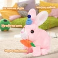 thumbnail image 3 of Bunny Easter Plush Toy, Jumping Spotted Rabbit Talking Hopping Ears Nose Moving Educational Plush Toy Singing Shaking Glowing Interactive Toy Sleeping Dolls, Soothing Easter Toys Electric for Kids, 3 of 14