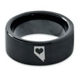 thumbnail image 2 of Tungsten Nevada The Silver State Heart Band Ring 9mm Men Women Comfort Fit Black Flat Cut Brushed Polished, 2 of 4