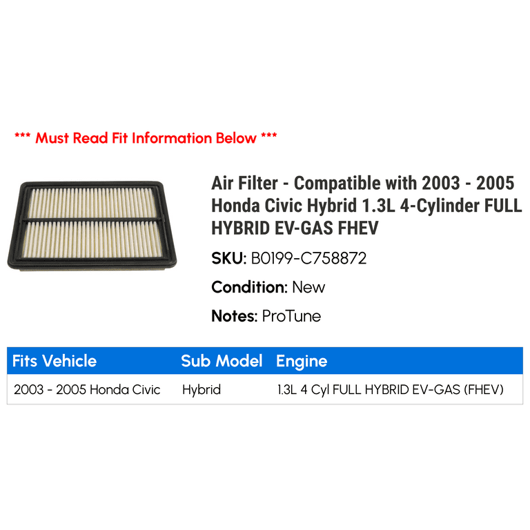 2003 honda 2024 civic air filter