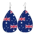 thumbnail image 6 of Faux Leather Earrings Earring Australian Flag Teardrop Dangle Earrings For Women Jewelry, 6 of 6