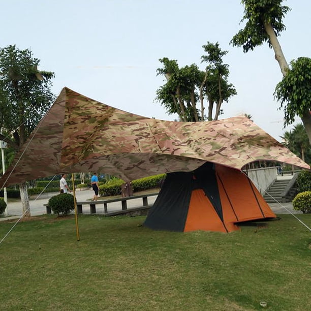 Toldo De Tienda A prueba de viento Camping Senderismo Picnic Lona Toldo Estera Tienda portátil Parasol Toldo