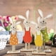 thumbnail image 4 of Decoración de mesa de conejito de Pascua, figuritas de conejo de madera bonitas, adorno para el jardín del hogar, 4 of 7
