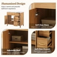 thumbnail image 6 of 36" Wood Bathroom Vanity with Ceramic Sink, Solid Wood Frame, 2 Soft-Close Doors & 3 Drawers, Adjustable Shelf, Gold Handles, Modern Storage for Small Bathrooms, 6 of 10