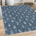 thumbnail image 1 of Owl Decorative Rug, Cartoon Style Illustration of Birds on the Branches Mysterious Woods Print, Quality Carpet for Bedroom Dorm and Living Room, 6 Sizes, Petrol Blue, by Ambesonne, 1 of 4