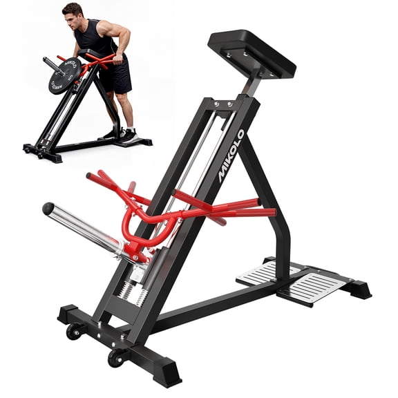 Mikolo Linear Row Machine, Plate-Loaded Back Workout Machine for Home Gym, Linear Bearing Back Row Machine for Lat & Upper Back Strength Training, S7