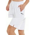 thumbnail image 5 of QPNGRP Men's Workout Stretch Shorts Casual Drawstring Elastic Zipper Pockets White 30, 5 of 8