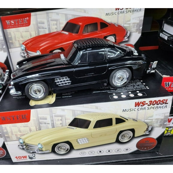 WSTER WS-300SL Rechargeable Bluetooth Speaker with FM Radio, Black