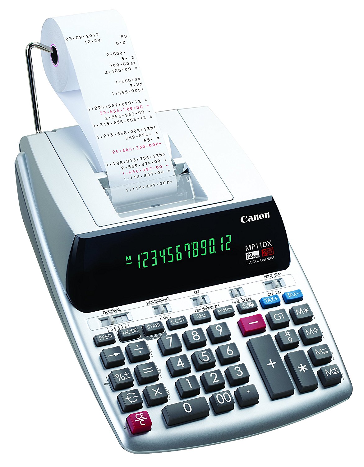 Canon MP11DX-2 Printing Calculator, 12-Digit, Red photo 2