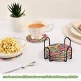 thumbnail image 6 of Haosy Set of 6 Drink Woven Coaster with Holder Heat Resistant Non-Slip Bar Coasters 4 Inches Colorful Bones, 6 of 7