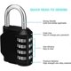 thumbnail image 3 of 4 -digit Combination Padlocks For Gym, School And Employees, Toolbox, Outdoor Unstruity Padlock, Black, 3 of 5