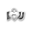 thumbnail image 1 of Sterling Silver 24" .8mm Box Chain I Love You Message Word Pendant Necklace Heart, 1 of 2