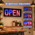 Led Open Sign 30x10 Remote Dimmable 12 Modes Flag For Business Window ...