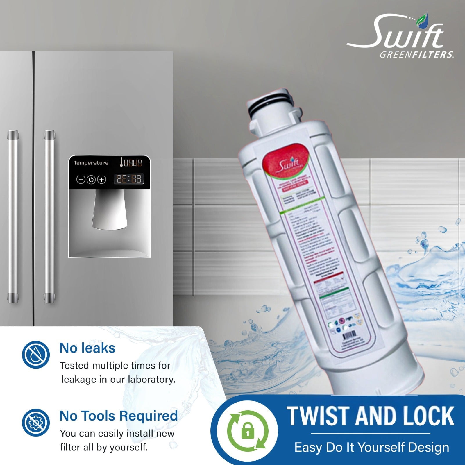 Swift Green Filters SGF-HAFQIN Rx Compatible Refrigerator Water Filters for DA97-17376B, DA97-08006C, HAF-QIN/EXP (2 Count)