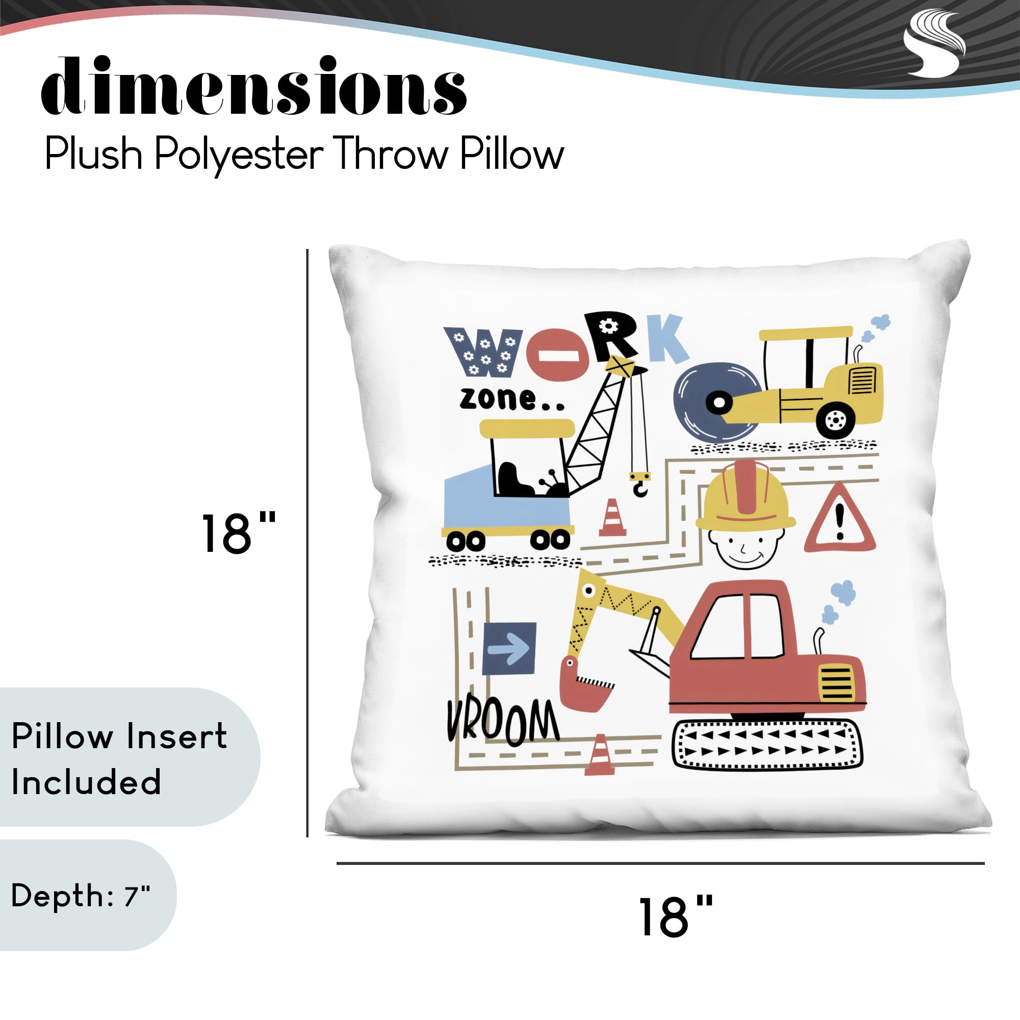 Stupell Industries Work Zone Construction Essentials Decorative Printed Throw Pillow, design by Creative Studio