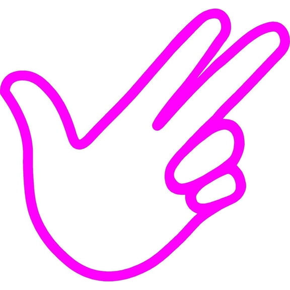 Wave Hand Car Window Vinyl Decal Sticke (hot pink)