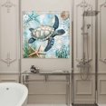 thumbnail image 4 of Wall Art Prints, Sea Turtle Coastal Framed Canvas Prints for Bedroom Living Room Bathroom Office, Starfish Coral Summer Beach Gallery Wrap Wall Art Poster for Gifts Home Decor 8"x8", 4 of 9