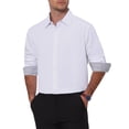 thumbnail image 4 of Men's Formal Shirts Plaid Collar Long Sleeve Button Down Dress Shirt M White, 4 of 5
