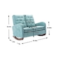 thumbnail image 5 of Upholstered Rocking Sofa Chair with Side Pocket Storage,Nursery Rocking Chair with High Backrest and Solid Wood Base,Recliner Glider Sofa Comfy Rocker Armchair for Living Room Bedroom,Mint Green, 5 of 7