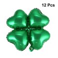 thumbnail image 2 of 12 Uds. Globos de papel de aluminio con trébol de cuatro hojas en forma de corazón encantador globo de decoración de fiesta verde para Festival de cumpleaños de boda FRCOLOR Hogar4111835, 2 of 7