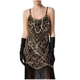 thumbnail image 3 of Gold Teen Girls Formal Prom Party Evening Gowns Short Sleeve Dress Homecoming Dresses for Women Boat Neck Sequin Bling Fringe Hippie Medieval Summer Fall Dress 2026 S, 3 of 5