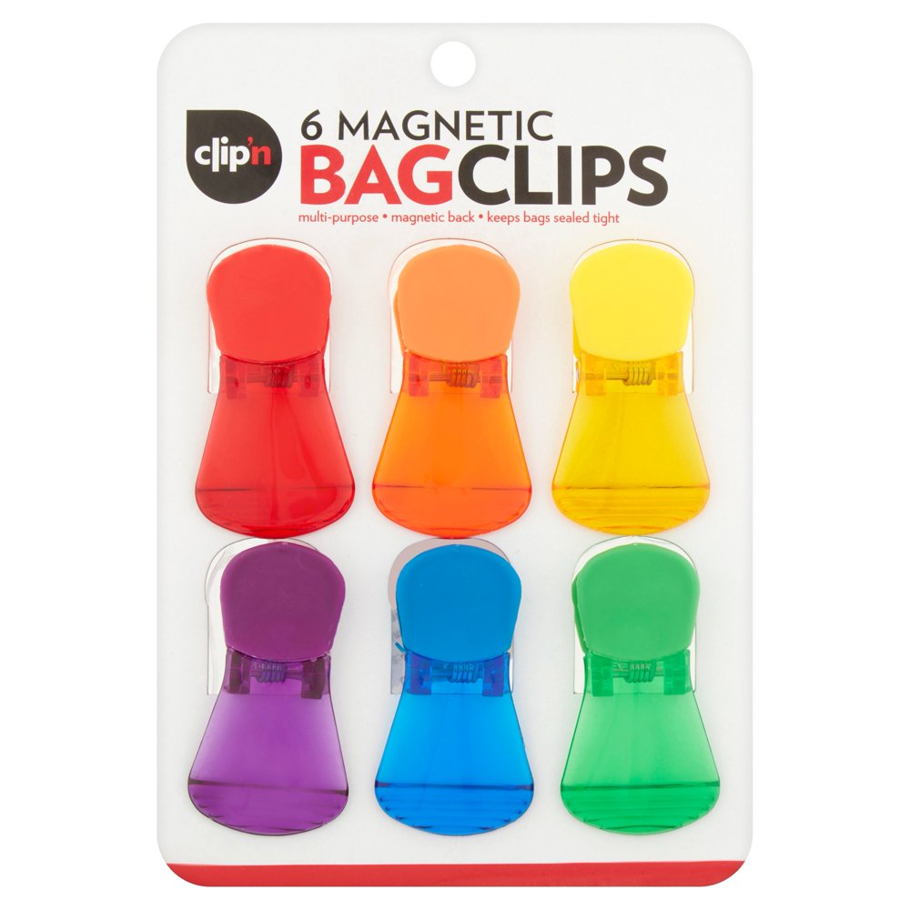 Clip'n Bag Clips 6Pack, Multicolor