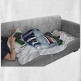 thumbnail image 6 of Garbage Truck Soft Flannel Fleece Blanket, Mascot Cartoon Illustration of a Trash Vehicle with a Weird Smile Funny Theme, Cozy Plush for Indoor and Outdoor Use, 70" x 90", Multicolor, by Ambesonne, 6 of 6