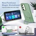 thumbnail image 3 of for Samsung Galaxy S23 Plus Case with Magnetic Invisible Ring Stand, Compatible with Magsafe, Military Grade Drop Protection Translucent Matte Slim Phone Case for Women Men, Green, 3 of 7